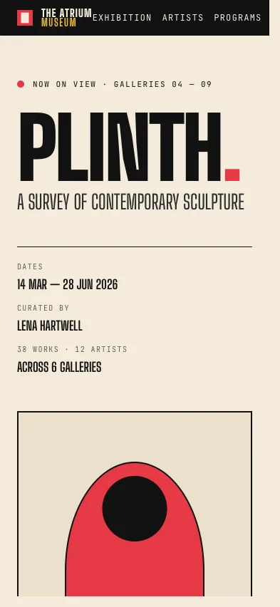 PLINTH exhibition site captured at iPhone 15 portrait